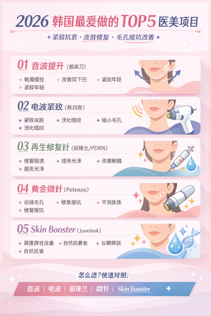 2026 Korea Medical Aesthetics Trending Booking List | Top 5 Most Popular Procedures Among Koreans Right Now插图 2026 Korea Medical Aesthetics Trending Booking List | Top 5 Most Popular Procedures Among Koreans Right Now插图